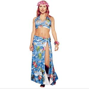 Hawaiian Beauty Halloween Costume in blue